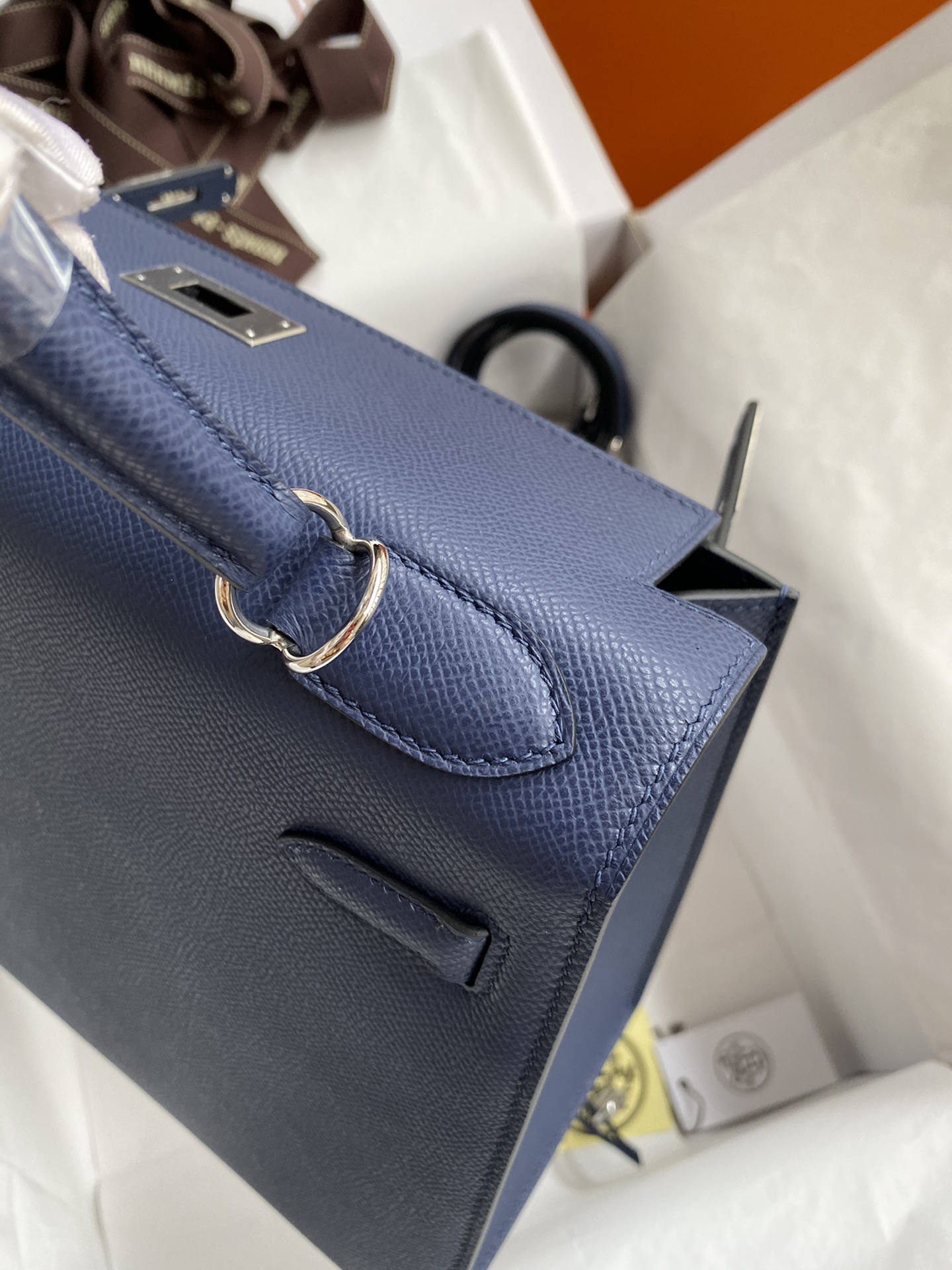 Hermes Kelly 28cm Handbag Shoulder Bag in Blue Nuit Epsom Leather